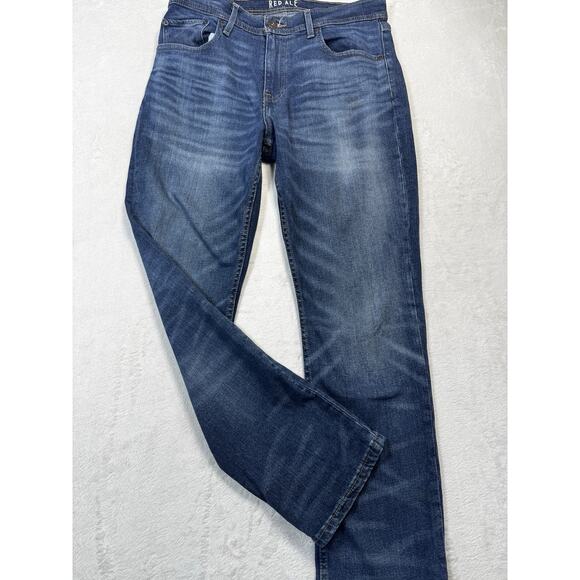 Red Ale By Alesbury Octavia Jeans Mid Indigo Slim Straight Stretch Denim 32x30 - Picture 1 of 12